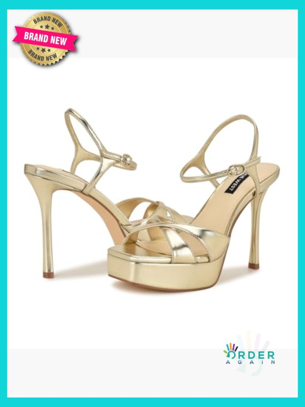 Stiletto Platform Sandals With Square Toe And Criss-Cross Straps View 6